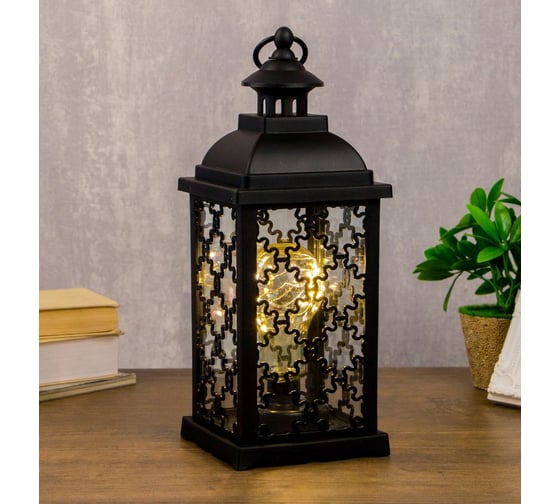 Ночник RISALUX "Домашний фонарь" LED черный 13,5х13,5х39 см. 4304052