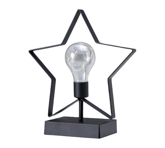 Ночник RISALUX "Звезда" LED от батареек 3ААА черный 8х21х24 см 5150279