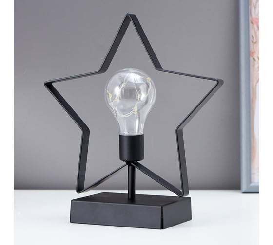 Ночник RISALUX "Звезда" LED от батареек 3ААА черный 8х21х24 см 5150279