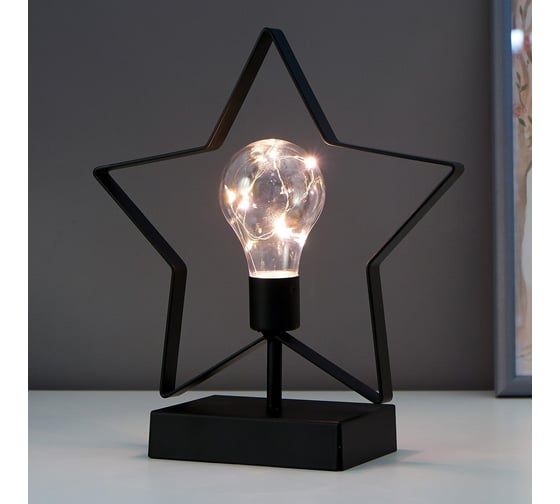 Ночник RISALUX "Звезда" LED от батареек 3ААА черный 8х21х24 см 5150279