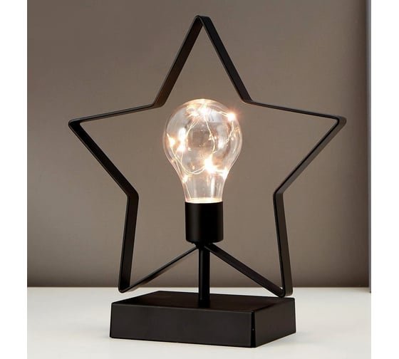 Ночник RISALUX "Звезда" LED от батареек 3ААА черный 8х21х24 см 5150279