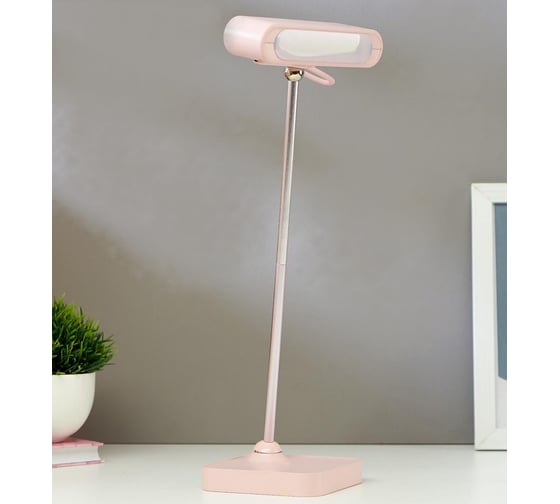 Настольная лампа RISALUX 1670/1 LED 5Вт 2 режима 3000К 6000К USB АКБ розовый 13х10,4х34 см 5091568