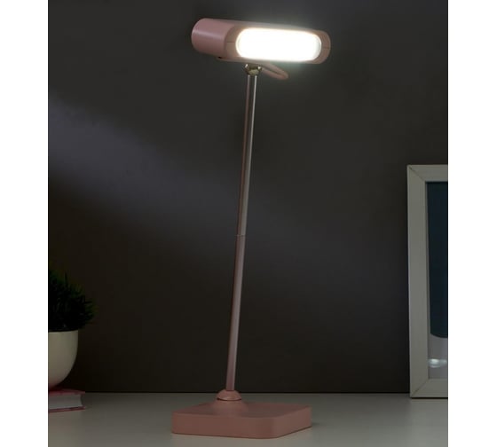 Настольная лампа RISALUX 1670/1 LED 5Вт 2 режима 3000К 6000К USB АКБ розовый 13х10,4х34 см 5091568