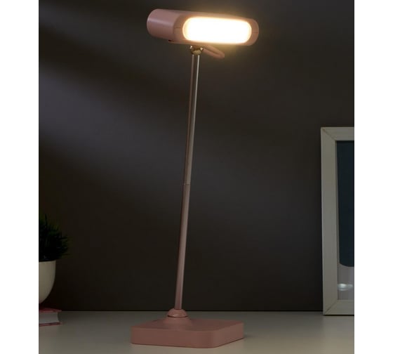 Настольная лампа RISALUX 1670/1 LED 5Вт 2 режима 3000К 6000К USB АКБ розовый 13х10,4х34 см 5091568