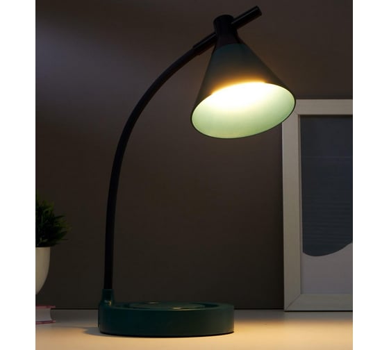 Настольная лампа RISALUX 1667/1GR LED 3Вт 3000-6000К USB АКБ диммер темно-зеленый 12,5х14х37,5 см 5091564