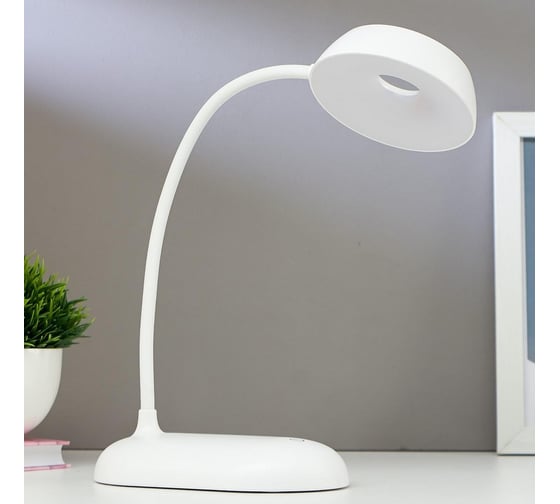 Настольная лампа RISALUX 1674/1WT LED 3Вт USB АКБ белый 11,5х9х42 см 5091596