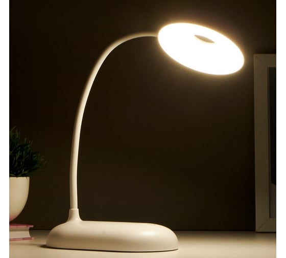 Настольная лампа RISALUX 1674/1WT LED 3Вт USB АКБ белый 11,5х9х42 см 5091596