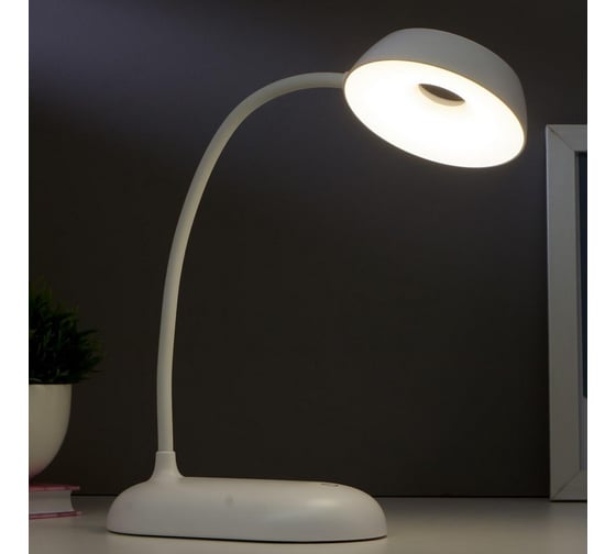 Настольная лампа RISALUX 1674/1WT LED 3Вт USB АКБ белый 11,5х9х42 см 5091596