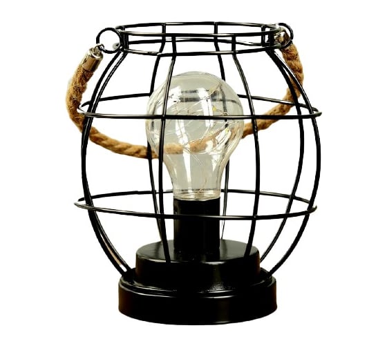 Ночник RISALUX "Шар лофт" LED 3AA черный 16х16х16,5 см. 4304059 1