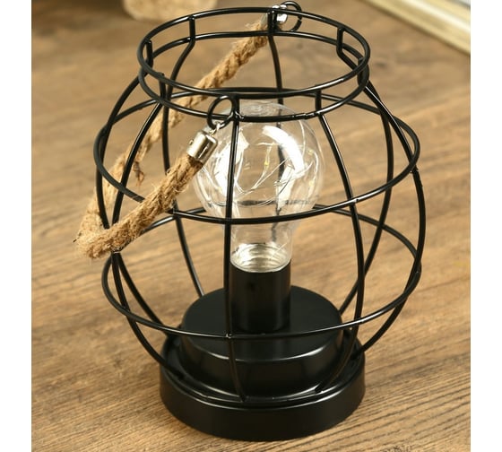 Ночник RISALUX "Шар лофт" LED 3AA черный 16х16х16,5 см. 4304059