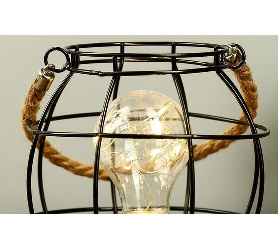 Ночник RISALUX "Шар лофт" LED 3AA черный 16х16х16,5 см. 4304059