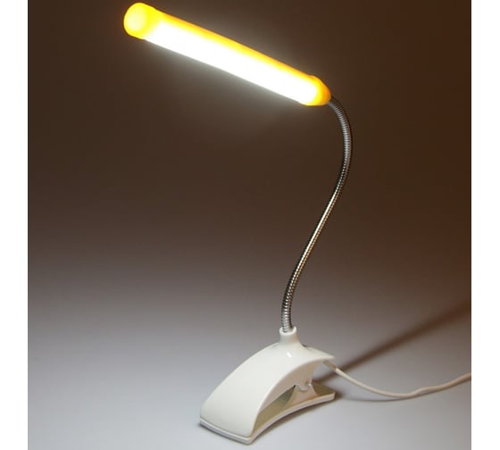 Лампа RISALUX на прищепке "Стиль" желтый 13LED 1,5W провод USB 4x9x31,5 см 2562918