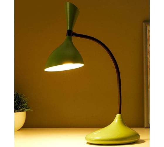 Настольная сенсорная лампа RISALUX 16089/1GR LED 3Вт USB АКБ 3000-6000К зелено-черный 11х17,5х39 см 5091602