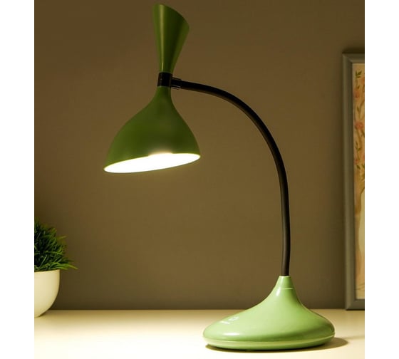 Настольная сенсорная лампа RISALUX 16089/1GR LED 3Вт USB АКБ 3000-6000К зелено-черный 11х17,5х39 см 5091602