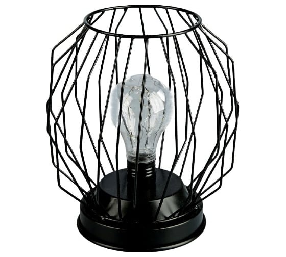Ночник RISALUX "Гараж", черный, от батареек 3xААА ,19х16х16 см 2562972