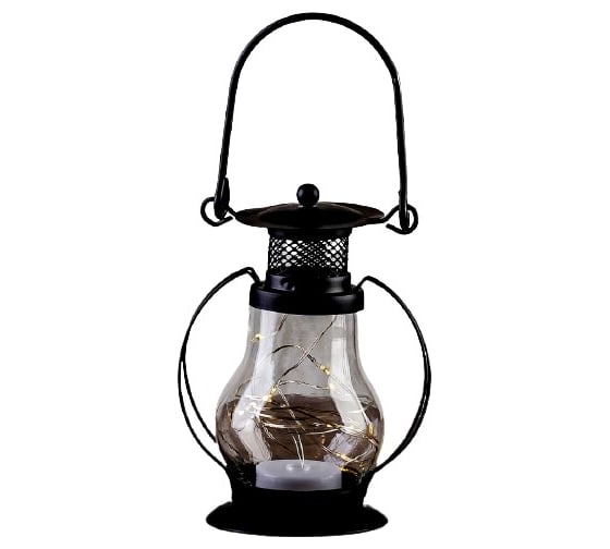 Ночник RISALUX "Лампа" LED 1хCR2032 черный 10х7х13см 3505883