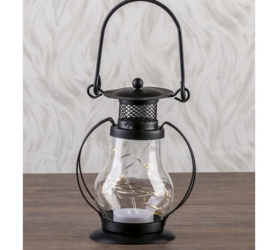 Ночник RISALUX "Лампа" LED 1хCR2032 черный 10х7х13см 3505883