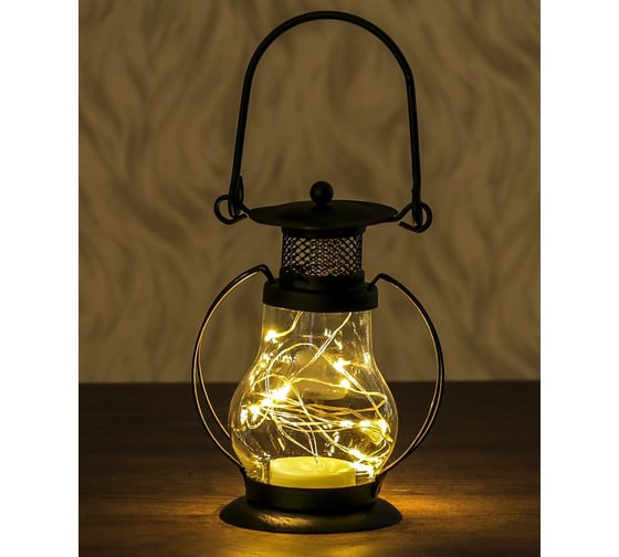 Ночник RISALUX "Лампа" LED 1хCR2032 черный 10х7х13см 3505883