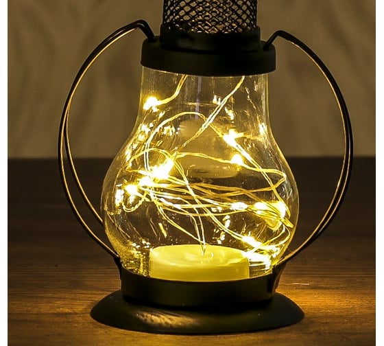 Ночник RISALUX "Лампа" LED 1хCR2032 черный 10х7х13см 3505883