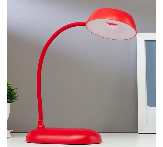 Настольная лампа RISALUX 1674/1RD LED 3Вт USB АКБ красный 11,5х9х42 см 5091595