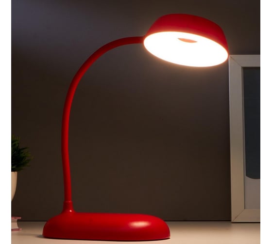 Настольная лампа RISALUX 1674/1RD LED 3Вт USB АКБ красный 11,5х9х42 см 5091595