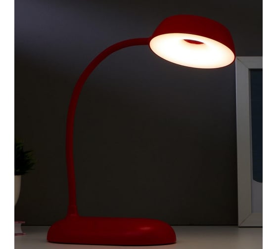 Настольная лампа RISALUX 1674/1RD LED 3Вт USB АКБ красный 11,5х9х42 см 5091595