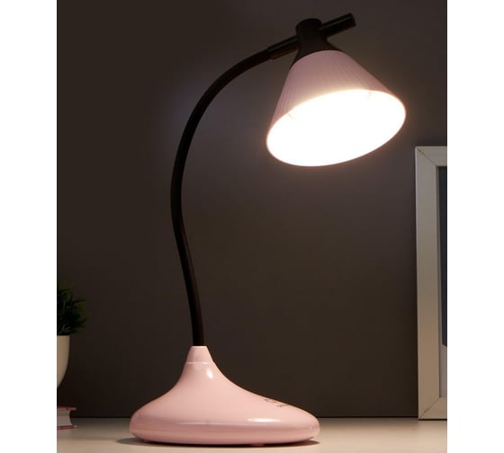 Настольная лампа RISALUX 1678/1PK LED 3Вт 3 режима 3000-6000К USB АКБ черно-розовый 14х11,5х41 см 5091575