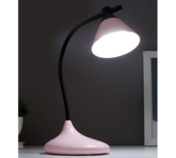 Настольная лампа RISALUX 1678/1PK LED 3Вт 3 режима 3000-6000К USB АКБ черно-розовый 14х11,5х41 см 5091575