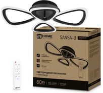 Светильник светодиодный IN HOME ELEGANT SANSA-B 60Вт 230В 3000-6500K 4700Лм 600x400x75мм c пультом ДУ черный 4690612043333