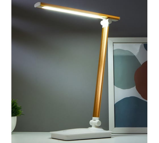 Настольная сенсорная лампа RISALUX 16097/1GD LED 4Вт USB боло-золотой 28,5х10,3х37,5 см 5091619