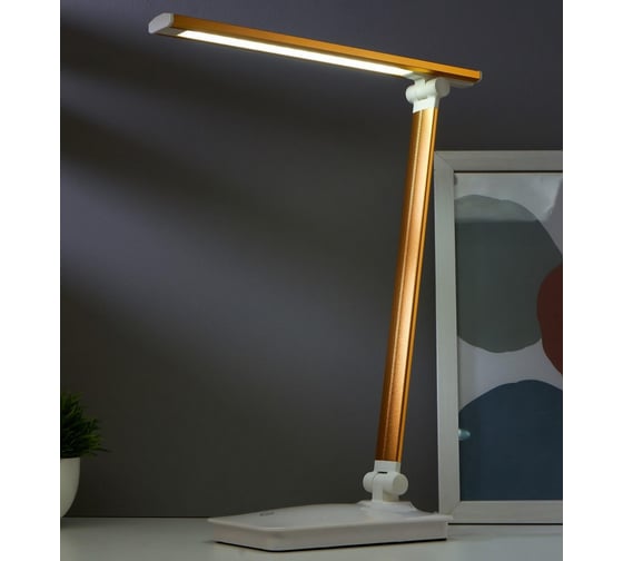 Настольная сенсорная лампа RISALUX 16097/1GD LED 4Вт USB боло-золотой 28,5х10,3х37,5 см 5091619