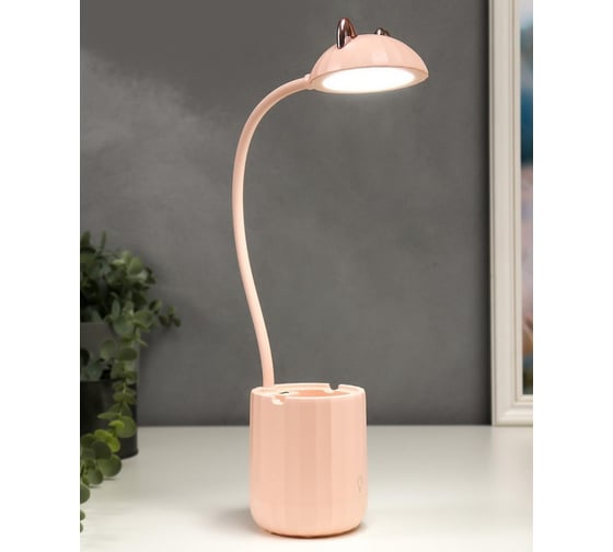 Настольная лампа RISALUX c АКБ 16216/1PK LED 4Вт 3000/6000К USB розовый 8х8х44,5 см 5249061