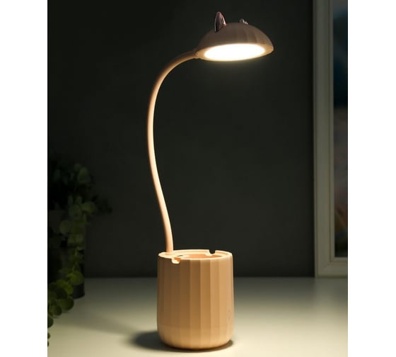 Настольная лампа RISALUX c АКБ 16216/1PK LED 4Вт 3000/6000К USB розовый 8х8х44,5 см 5249061
