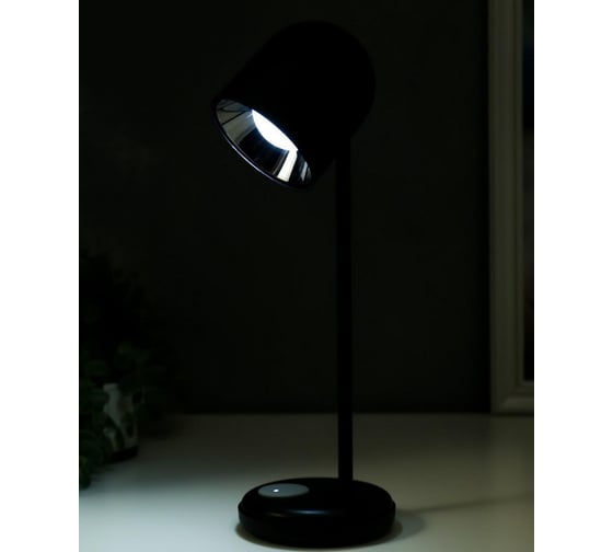 Настольная лампа RISALUX 16045/1BK LED 4Вт 3 режима АКБ USB черный 10,5х10,5х34,5 см 5097740