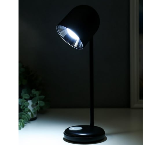 Настольная лампа RISALUX 16045/1BK LED 4Вт 3 режима АКБ USB черный 10,5х10,5х34,5 см 5097740