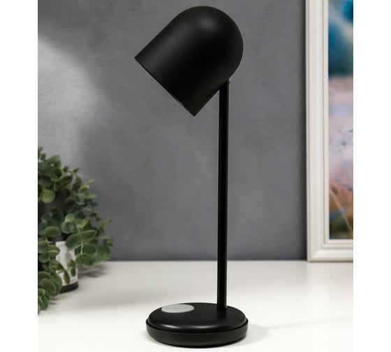 Настольная лампа RISALUX 16045/1BK LED 4Вт 3 режима АКБ USB черный 10,5х10,5х34,5 см 5097740