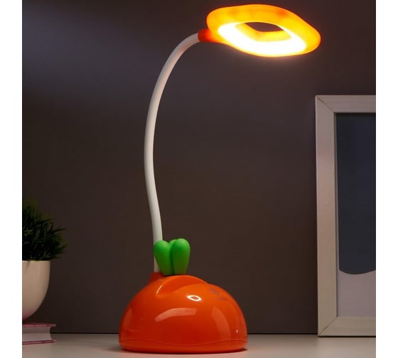 Настольная лампа RISALUX 16086/1 LED 4Вт USB АКБ оранжевый 11х11х41 см 5091593
