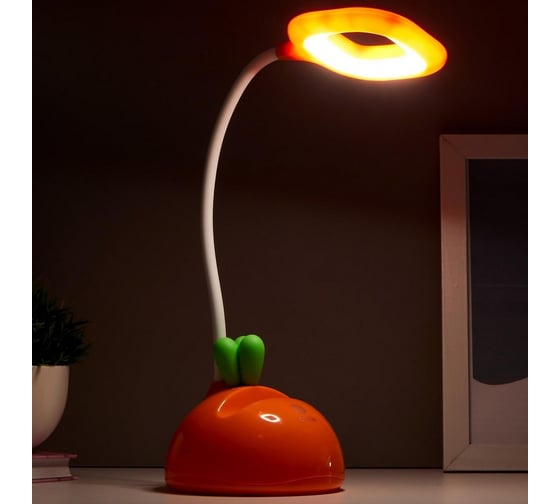 Настольная лампа RISALUX 16086/1 LED 4Вт USB АКБ оранжевый 11х11х41 см 5091593