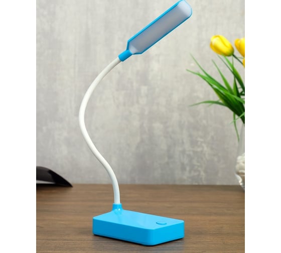 Настольная лампа RISALUX 79955/1 LED 2Вт USB батарейки 3АА синий 10х7х37 см 4734820