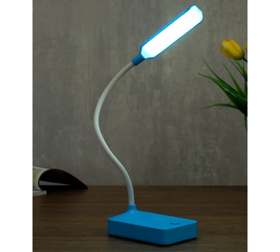 Настольная лампа RISALUX 79955/1 LED 2Вт USB батарейки 3АА синий 10х7х37 см 4734820