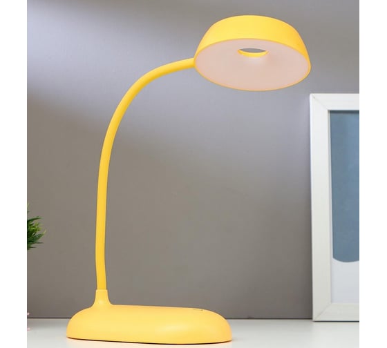 Настольная лампа RISALUX 1674/1YL LED 3Вт USB АКБ желтый 11,5х9х42 см 5091597