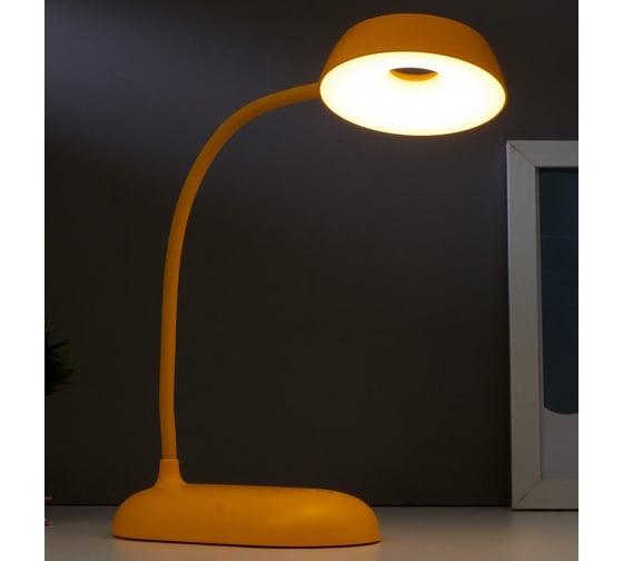 Настольная лампа RISALUX 1674/1YL LED 3Вт USB АКБ желтый 11,5х9х42 см 5091597