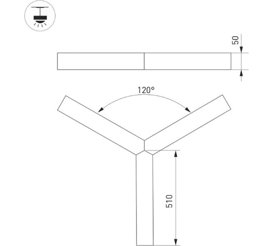 Светильник Arlight SP-RAYS-3-HANG-5050-510-34W Day4000 IP33 1415lm, Металл 1шт 049208