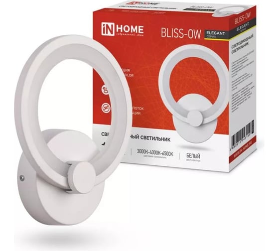 Светильник светодиодный IN HOME ELEGANT BLISSAR-W 15Вт 230В 3000-6500K 1200Лм STEP COLOR белый 4690612043159