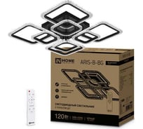 Светильник светодиодный IN HOME ELEGANT ARIS-B-BG 120Вт 230В 3000-6500K 8400Лм 590x590x115мм ПУ черный 4690612043265