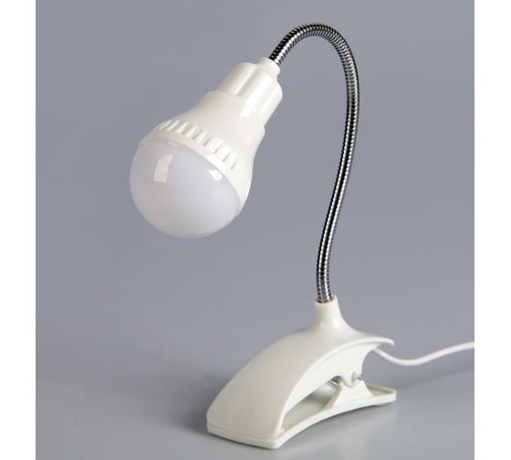 Лампа RISALUX на прищепке "Свет" белый 13LED 1,5W провод USB 4x9x31,5 см 2562922