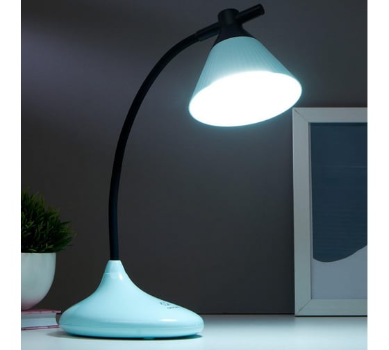 Настольная лампа RISALUX 1678/1PT LED 3Вт 3 режима 3000-6000К USB АКБ голубой 14х11,5х41 см 5091574