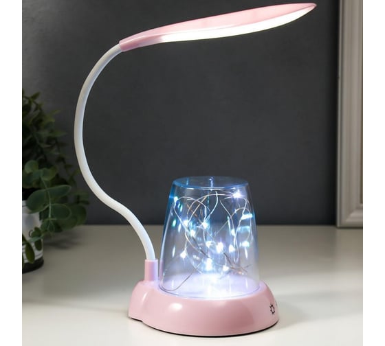 Настольная лампа RISALUX с подсветкой "Энджой" 3 режима LED 7Вт белый 11х23х42,5 см. 4301350