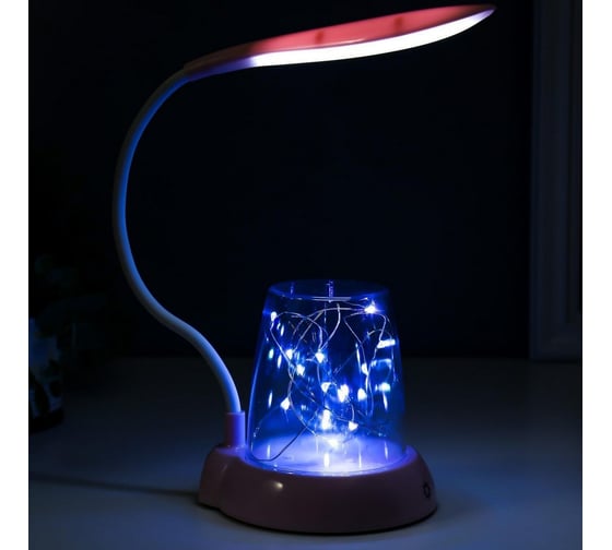 Настольная лампа RISALUX с подсветкой "Энджой" 3 режима LED 7Вт белый 11х23х42,5 см. 4301350