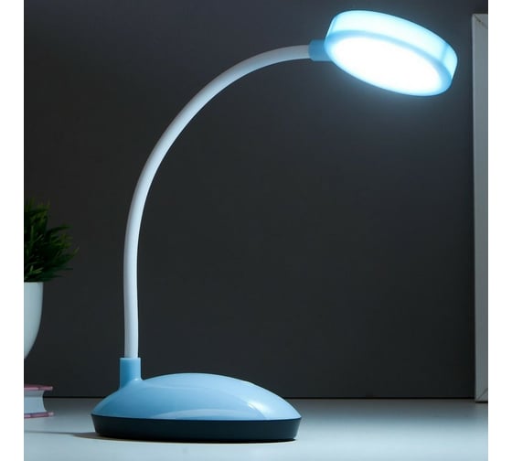 Настольная лампа RISALUX 16105/1 LED 2Вт USB АКБ 3 режима синий 6,5х11х32,5 см 5091630